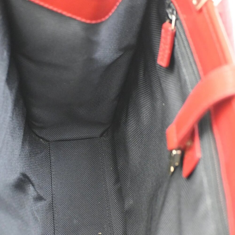 GUCCI GG Pattern Jackie Handbag Canvas Leather Black Red - Picture 11 of 14